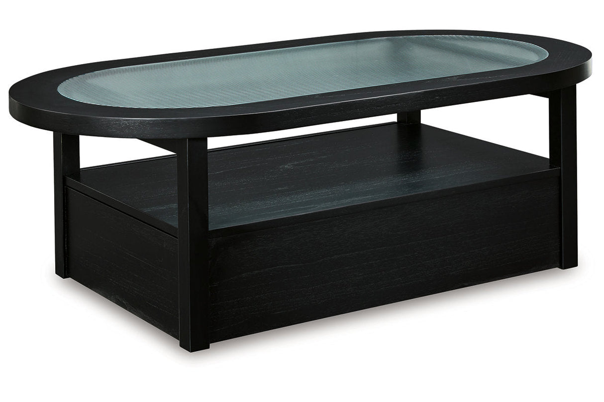 Winbardi Black Coffee Table and 2 Chairside End Tables