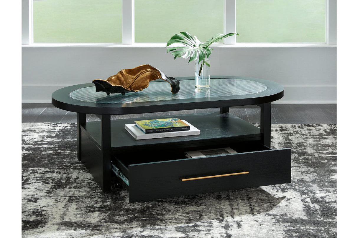 Winbardi Black Coffee Table and 2 End Tables