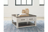 Darborn Gray/Brown Lift-top Coffee Table and 2 Chairside End Tables