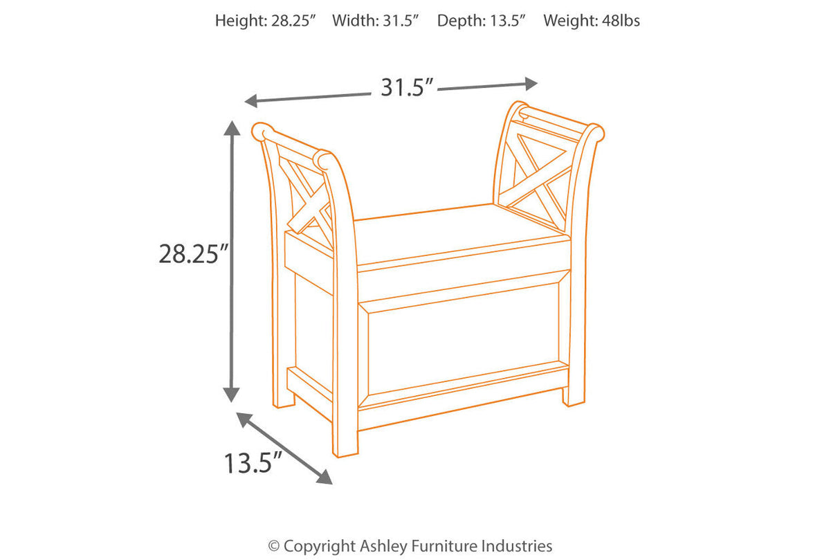 Abbonto Warm Brown Accent Bench