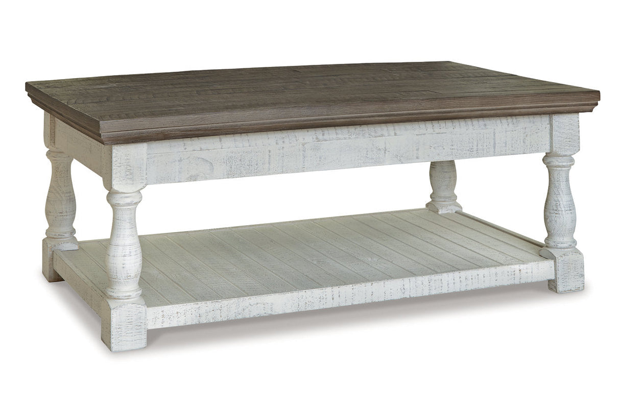 Havalance Gray/White Lift-Top Coffee Table and 2 Ends