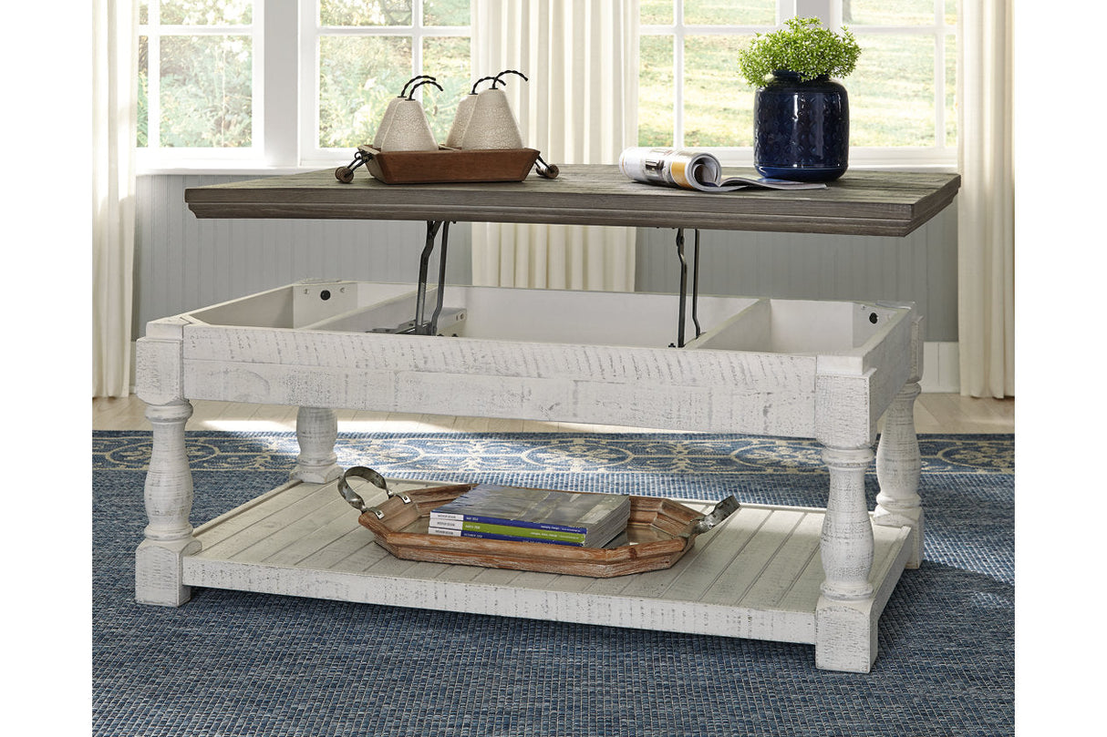 Havalance Gray/White Lift-Top Coffee Table