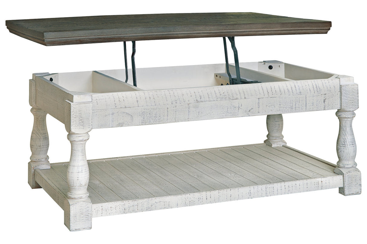 Havalance Gray/White Lift-Top Coffee Table