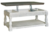 Havalance Gray/White Lift-Top Coffee Table