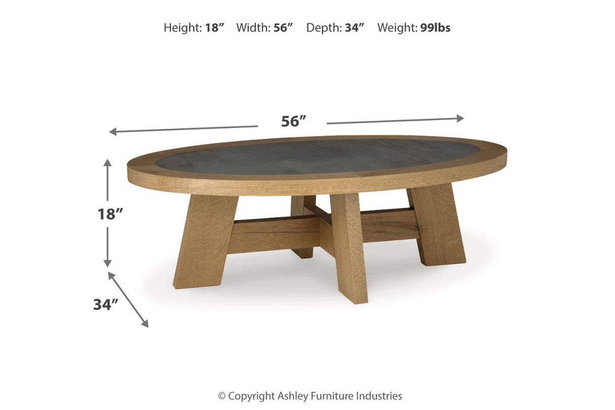 Brinstead Light Brown Coffee Table and 2 End Tables