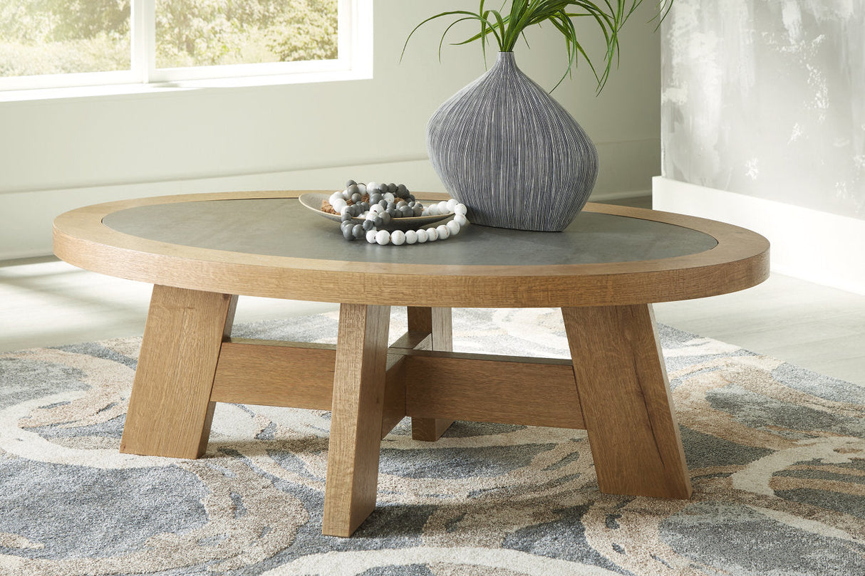 Brinstead Light Brown Coffee Table and 2 End Tables