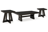 Galliden Black Coffee Table and 2 End Tables