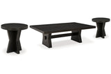 Galliden Black Coffee Table and 2 End Tables