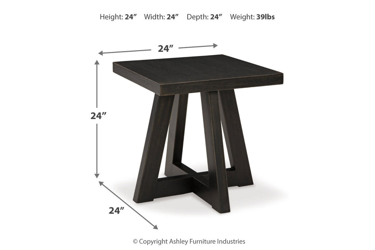 Galliden Black Coffee Table and 2 End Tables