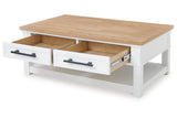 Ashbryn White/Natural Coffee Table and 2 End Tables