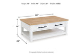 Ashbryn White/Natural Coffee Table and 2 End Tables