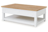 Ashbryn White/Natural Coffee Table and 2 End Tables