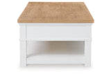 Ashbryn White/Natural Coffee Table and 2 End Tables