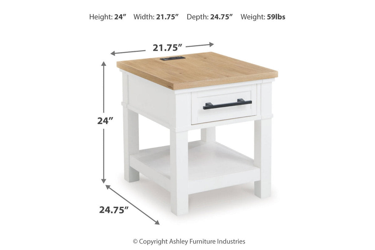 Ashbryn White/Natural Coffee Table and 2 End Tables