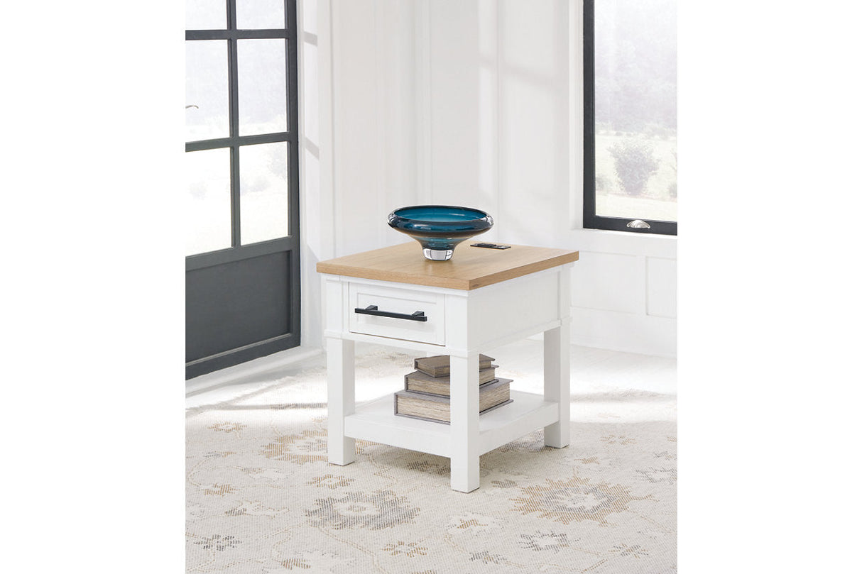 Ashbryn White/Natural Coffee Table and 2 End Tables