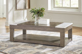 Loyaska Grayish Brown/White Lift-top Coffee Table and 2 End Tables