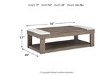 Loyaska Grayish Brown/White Lift-top Coffee Table and 2 End Tables