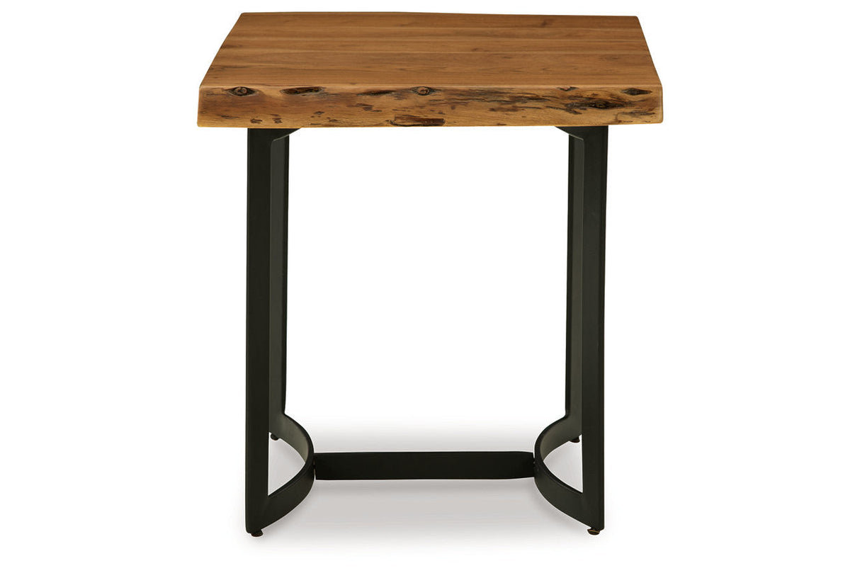 Fortmaine Brown/Black Coffee Table and 2 End Tables