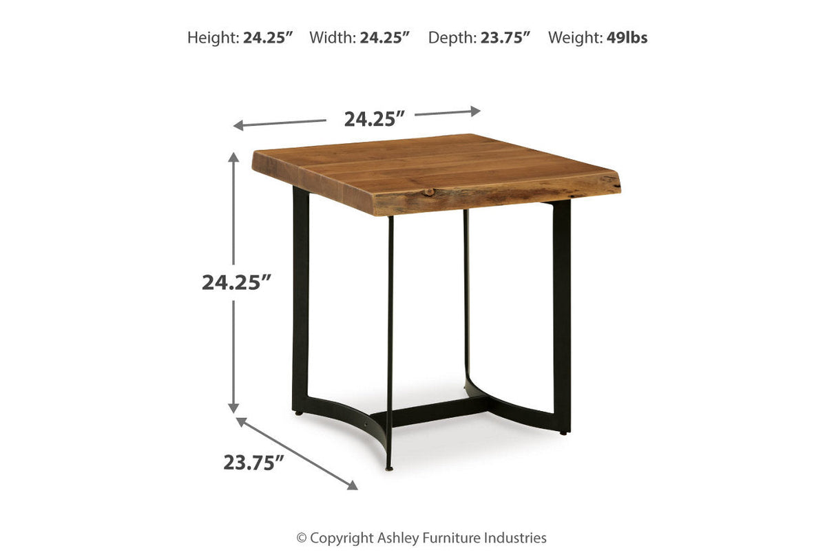 Fortmaine Brown/Black Coffee Table and 2 End Tables