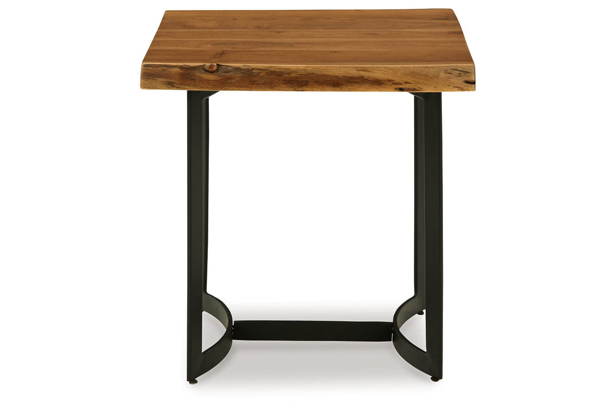 Fortmaine Brown/Black Coffee Table and 2 End Tables