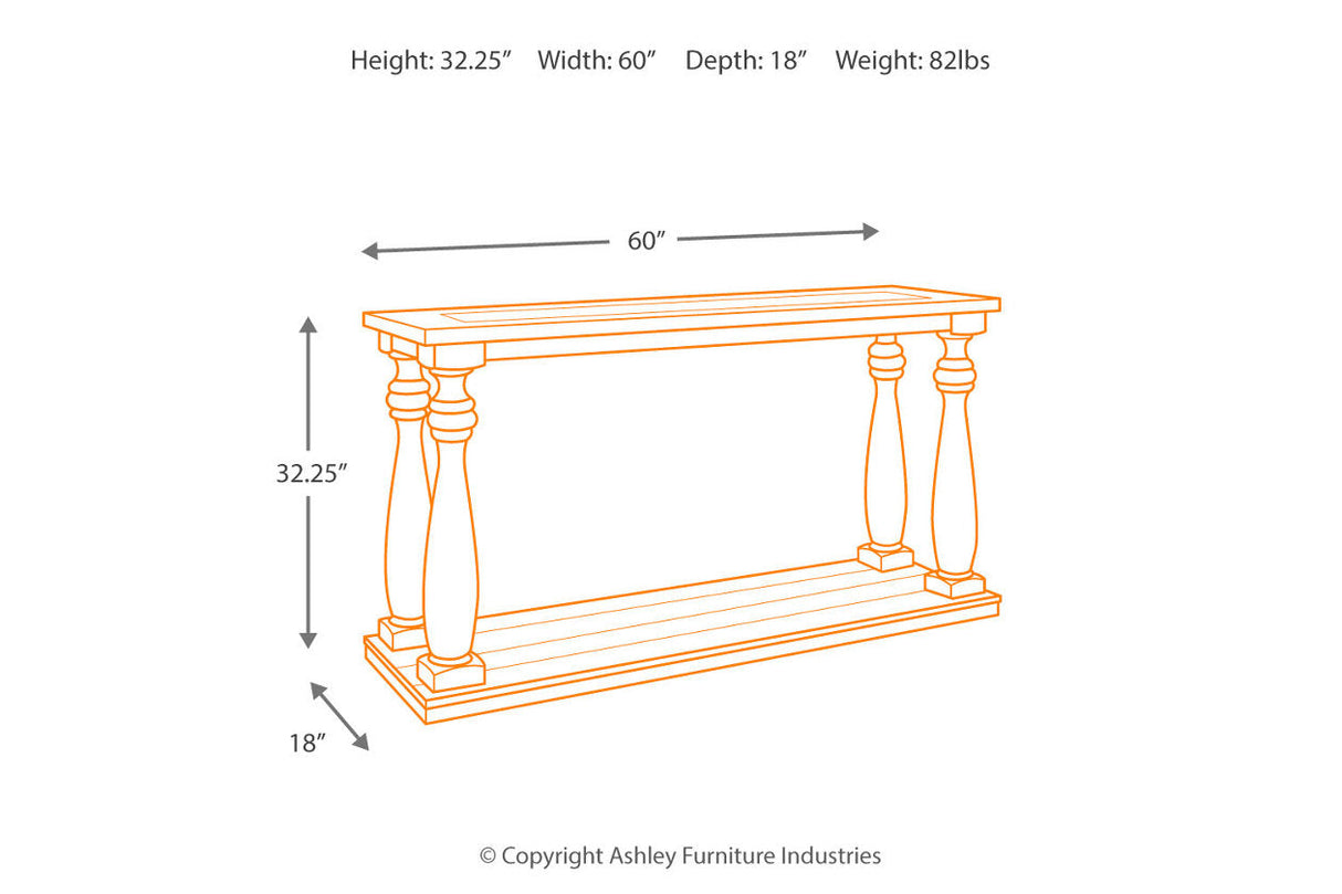 Mallacar Black Sofa/Console Table