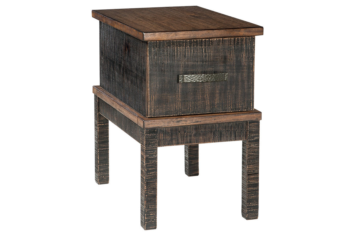 Stanah Two-tone Chairside End Table with USB Ports & Outlets