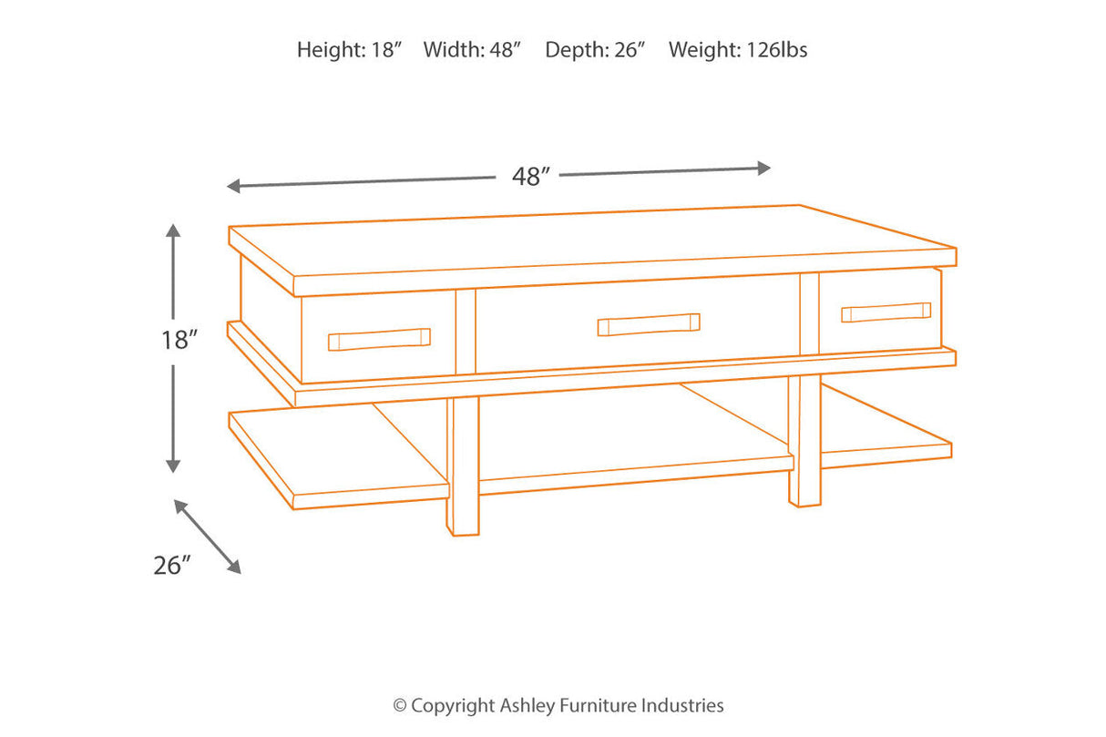 Stanah Two-tone Coffee Table with Lift Top