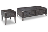 Todoe Dark Gray Coffee Table and End Table