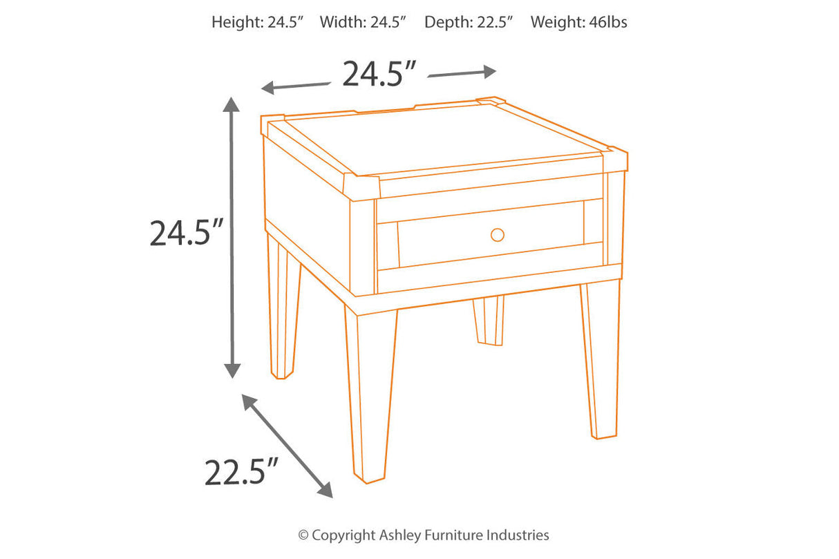 Todoe Dark Gray Coffee Table and 2 End Tables