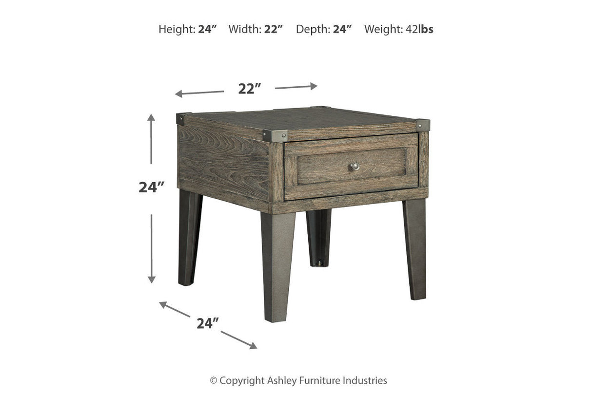 Chazney Rustic Brown Lift-top Coffee Table and 2 End Tables