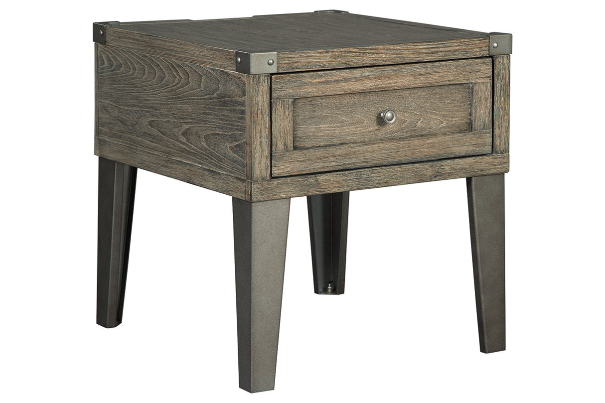 Chazney Rustic Brown Lift-top Coffee Table and 2 End Tables