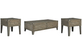 Chazney Rustic Brown Lift-top Coffee Table and 2 End Tables