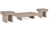 Jorlaina Light Grayish Brown Coffee Table and 2 End Tables