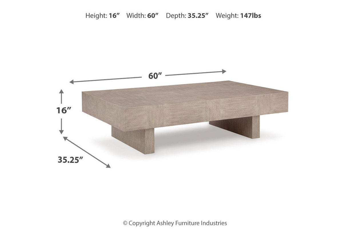 Jorlaina Light Grayish Brown Coffee Table and 2 End Tables