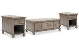 Lexorne Gray Coffee Table and 2 End Tables