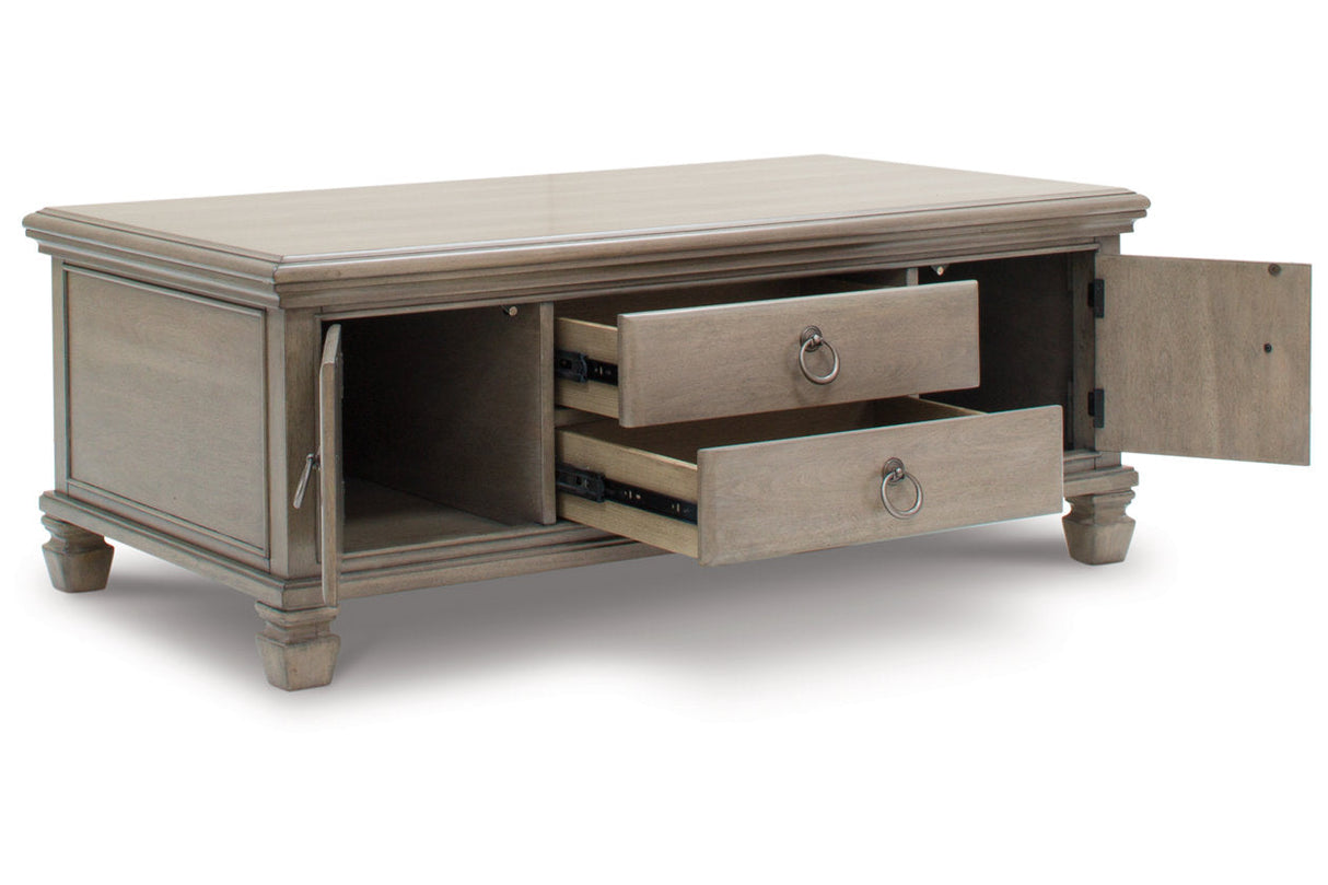 Lexorne Gray Coffee Table and 2 End Tables