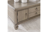 Lexorne Gray Coffee Table and 2 End Tables