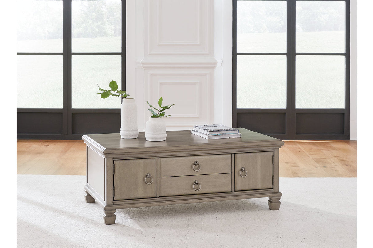 Lexorne Gray Coffee Table and 2 End Tables