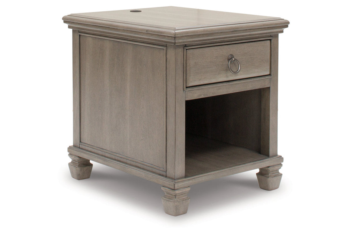 Lexorne Gray Coffee Table and 2 End Tables