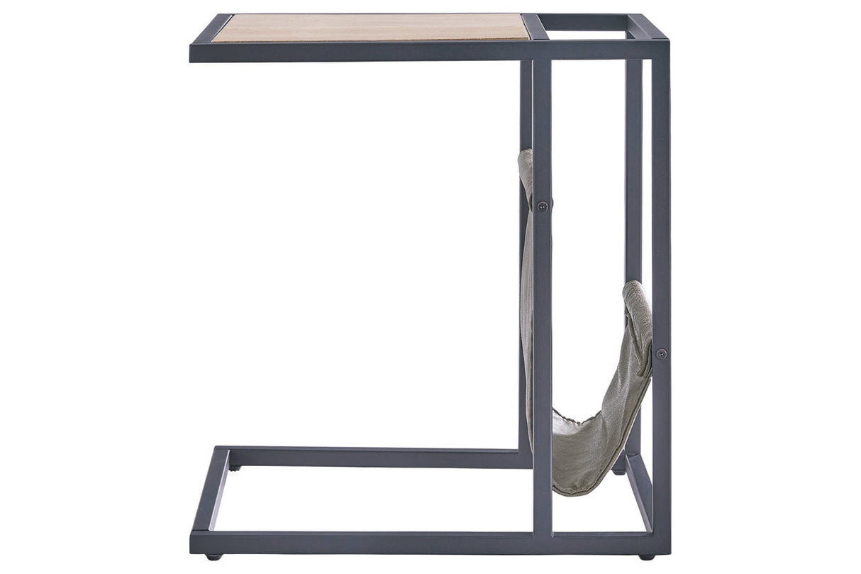 Freslowe Light Brown/Black Chairside End Table