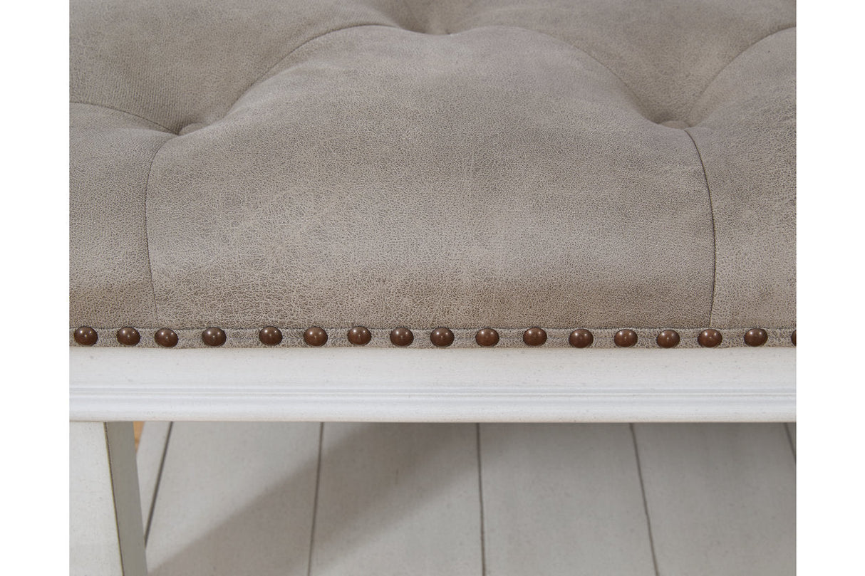 Kanwyn Whitewash Upholstered Ottoman Coffee Table