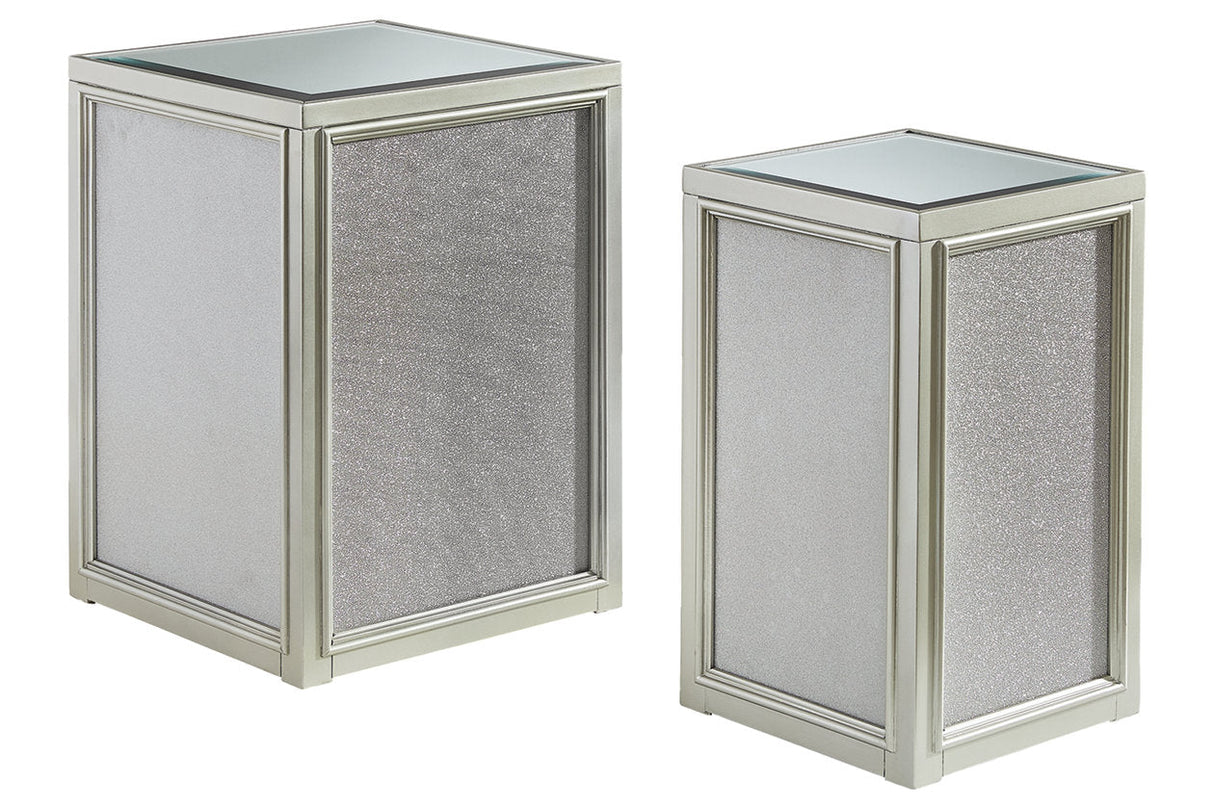 Traleena Silver Finish Nesting End Table