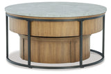 Fridley Brown/Black Coffee Table and 2 End Tables