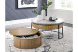 Fridley Brown/Black Coffee Table and 2 End Tables