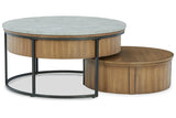 Fridley Brown/Black Coffee Table and 2 End Tables