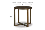 Balintmore Brown/Gold Finish Coffee Table and 2 End Tables