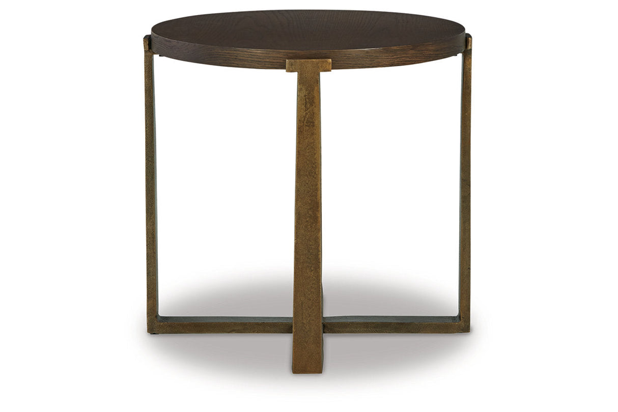 Balintmore Brown/Gold Finish Coffee Table and 2 End Tables