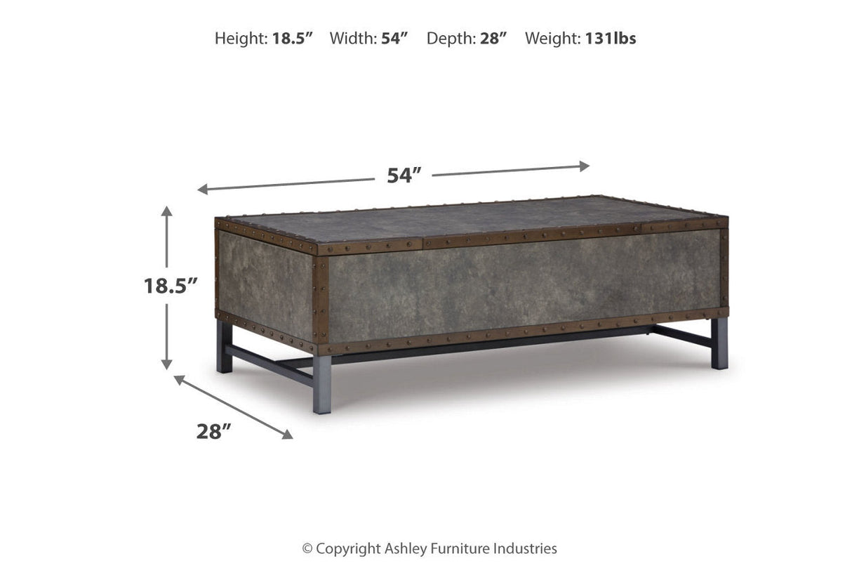 Derrylin Brown Lift-top Coffee Table and 2 Chairside End Tables