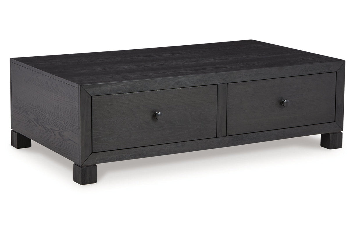 Foyland Black Coffee Table and 2 End Tables