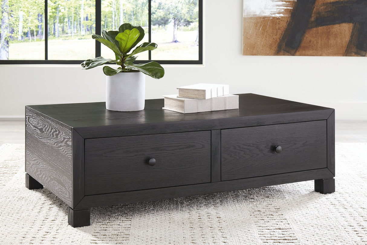 Foyland Black Coffee Table and 2 End Tables